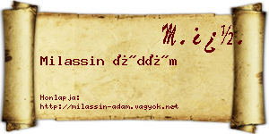 Milassin Ádám névjegykártya
