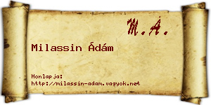 Milassin Ádám névjegykártya
